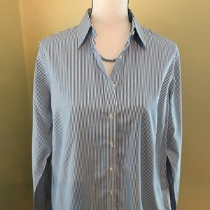 LANDS END No Iron Pinpoint Long Sleeve Oxford